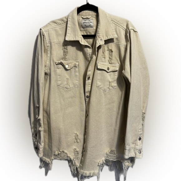 Distressed Denim Jacket - sz3x - Picture 1 of 2